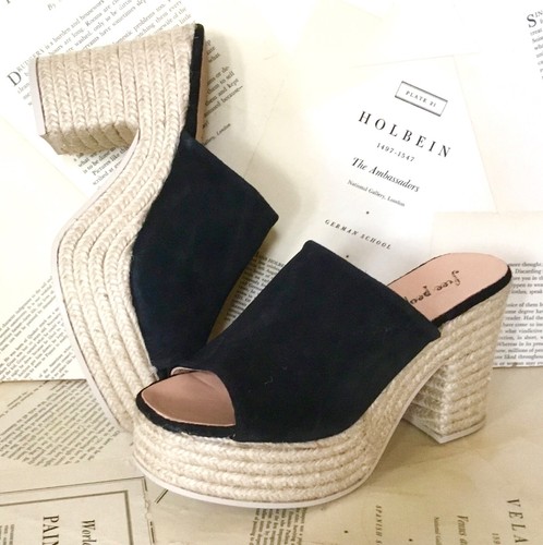 black suede platform espadrilles