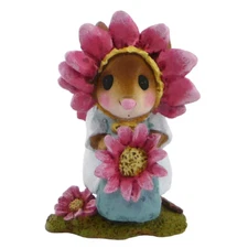 Wee Forest Folk LITTLE MISS PINK PETALS, WFF# M-338b, Flower Mouse
