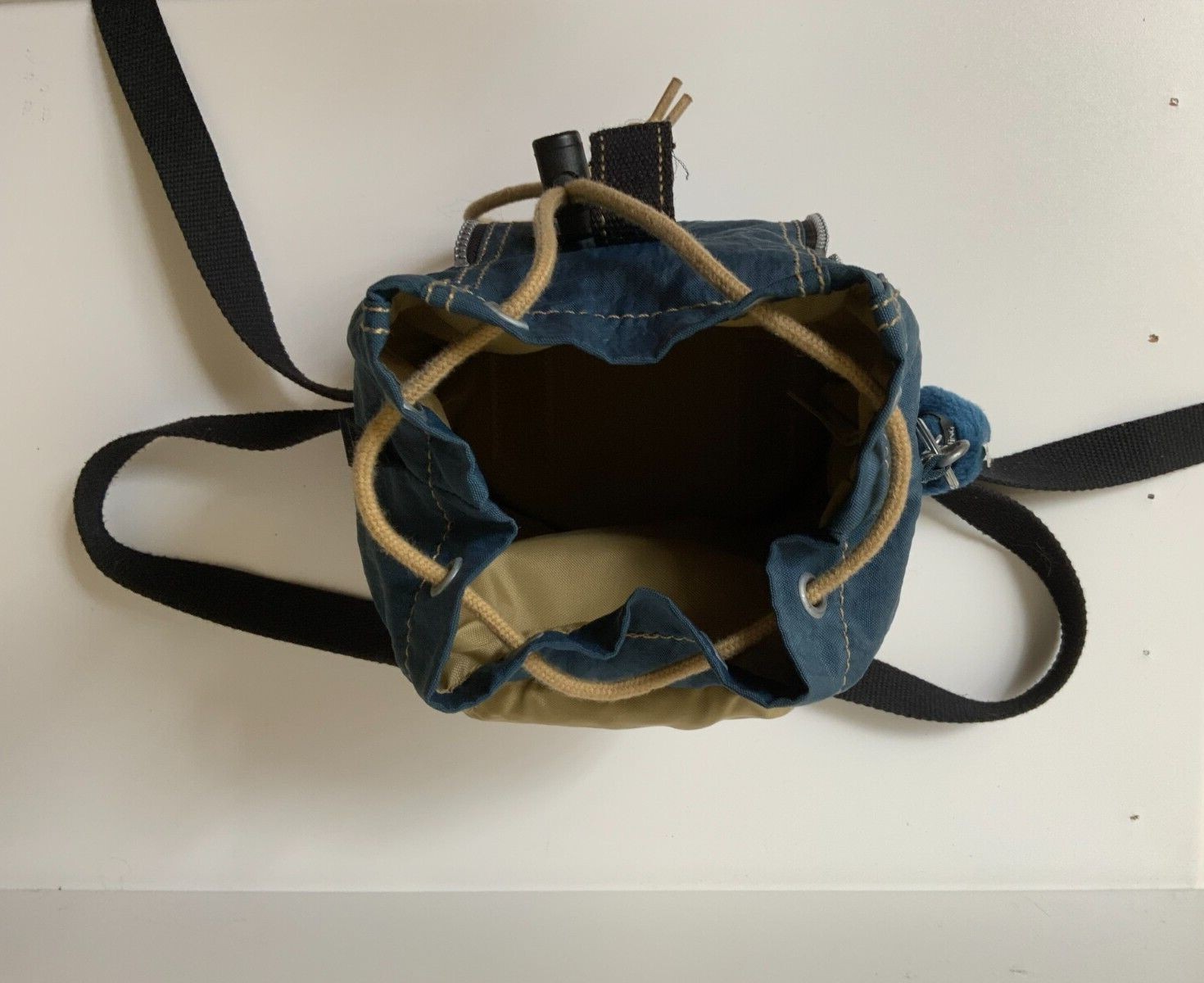 Kipling Navy Blue Nylon drawstring Small backpack… - image 8