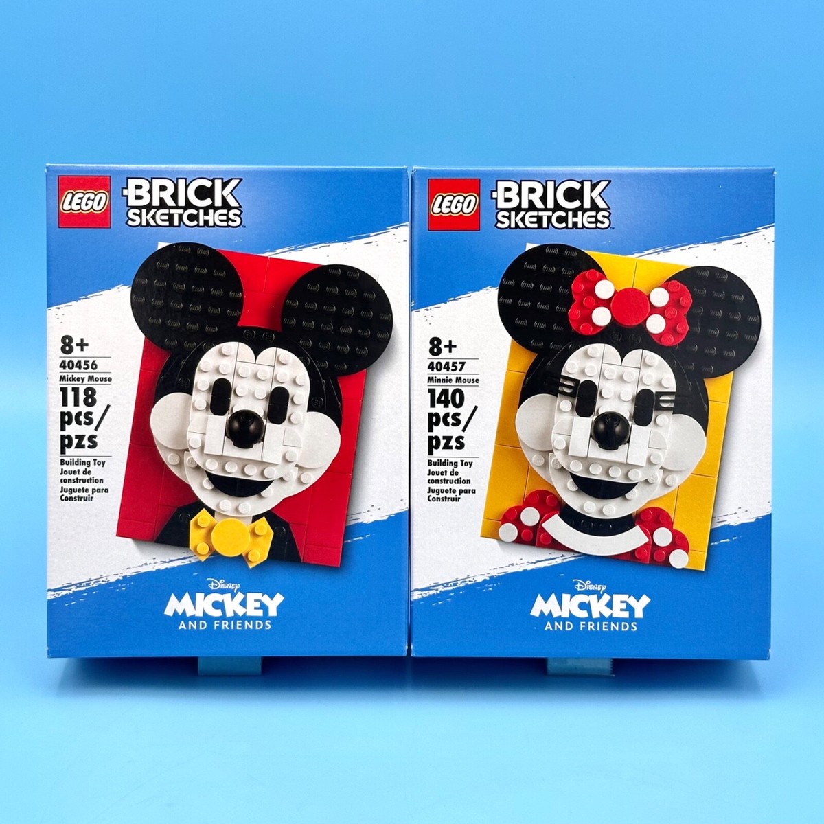 LEGO Brick Sketches Mickey & Minnie Mouse 40456 40457 Disney