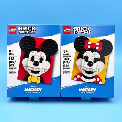 LEGO Brick Sketches Mickey & Minnie Mouse 40456 40457 Disney