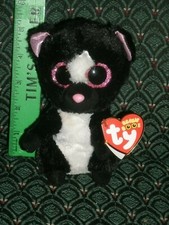 TY BEANIE BOO  FLORA  SKUNK  GLITTER EYES  6"  new  DOB:4/6  MWMT  2015
