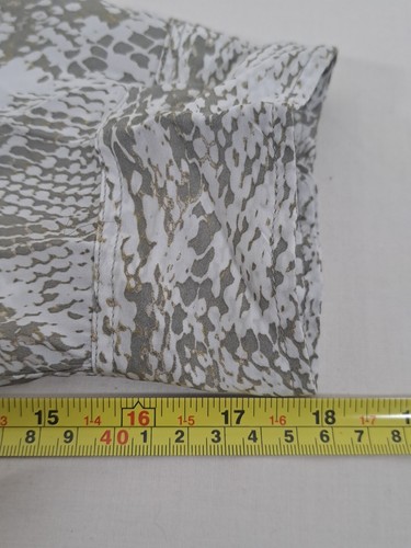 ZARA Snakeskin Blouse Button Up Long Sleeve Grey Patch Pocket Animal Shirt XL - Picture 22 of 23