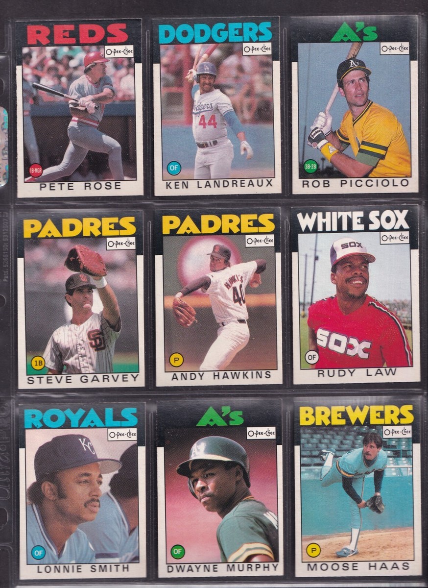 1986 O-Pee-Chee Baseball Full Set 1-396 in Pages | eBay