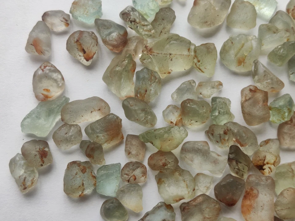 Cristales de aguamarina naturales piedras preciosas ásperas limpias para incluir ligeramente Foto 3 de 4