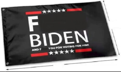 3X5 TRUMP 2024 F BIDEN BIDEN SUKS FJB LETS GO BRANDON BLACK FLAG BANNER 