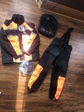 Milwaukee Leather SH233102 Men's Black and Orange Water Resistant Rain Suit New!