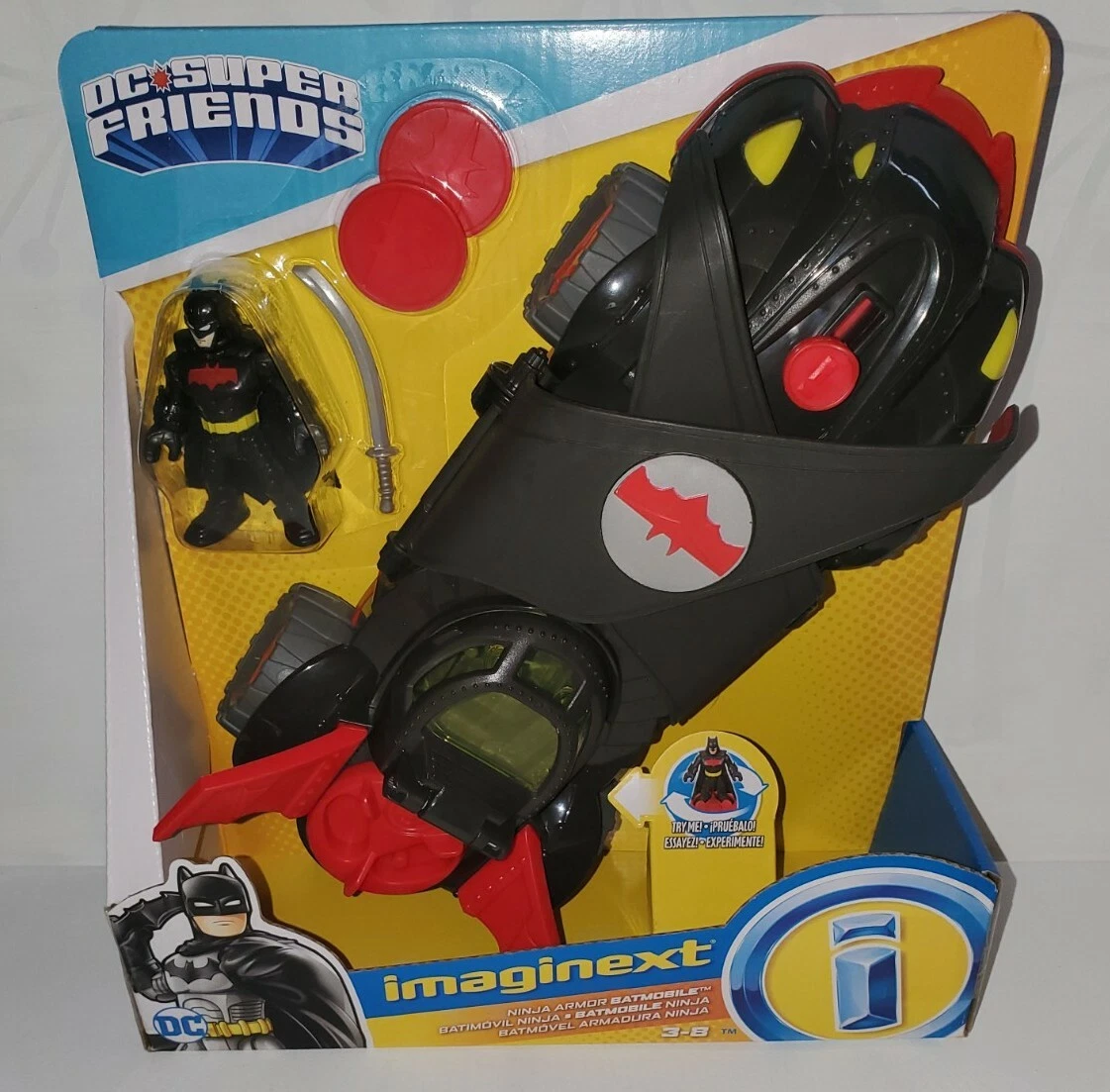 New Imaginext Ninja Armor Batmobile w Batman Figure DC Super Friends