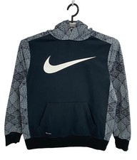 Nike Dri-Fit Boy's Long Sleeve Hooded Black Pullover Sweatshirt Size XL
