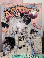Astros World Series Hand Drawn Poster Signed by Paul Wall 20x15