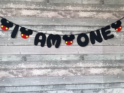 Mickey or Minnie Mouse Theme (Any Age) Birthday Banner 1st 2nd 3rd 4th 5th 6th - 第 4/7 張圖片