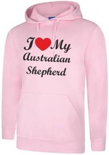 Felpa con cappuccio unisex regalo cane pastore australiano I Love My Australian Shepherd