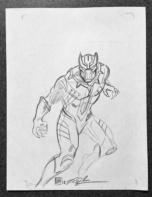 Marvel Black Panther ORIGINAL PENCIL Drawing by Tim Shinn