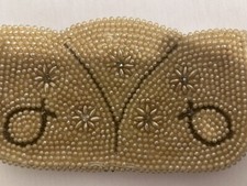 Vintage Beaded Coin Purse Made in Japan Faux Pearl