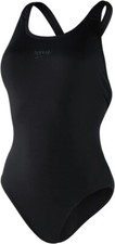 Image of Speedo Swimsuit Eco Endurance+ Size UK12 / 34 Black Power Cross Back Mesh Det