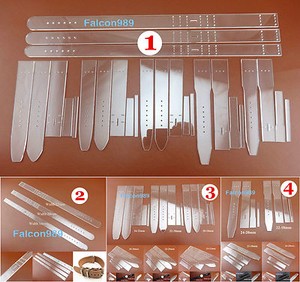 4 kinds 3 size leather craft acrylic watch strap band stencil
