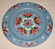 NORWEGIAN ROSEMALING 9" WOOD PLAQUE SIGNED FOLK ART ARLENE '93