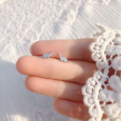 Tiny Adorable Dinosaur Silver SP Stud Earring