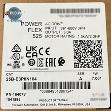 New Allen Bradley 25B-E3P0N104 PowerFlex 525 AC Drive 1.5kW 2Hp US Free Tax