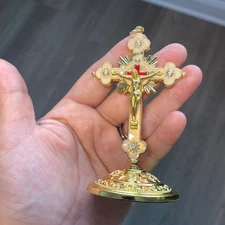 Crucifix Stand Table Top Car Icon Cross Crucifix Jesus Christ Cross Tape Top