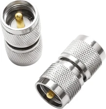 PL259 Male to Male RF Adapter 2 Pack Heavy Duty for Coaxial Cable CB Radio Ham