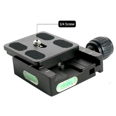 Aluminium Quick Release Platte 50mm + QR Clamp Set Gebaut in Blase Wasserwaage