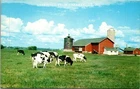 Greetings from Cherryville N.C. Postcard Cows Grazing, Barn, Silo, Farm T11