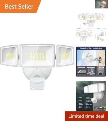 Adjustable LED Flood Light - 65W Outdoor Security Light with 6500 Lumen Output
