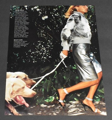 1999 Print Ad Sexy Fashion Long Legs Lady Heels Blonde Skirt Smooth Beauty Dogs