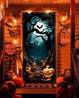 Halloween KüRbis Geist TüRschild Gruselige Abdeckung Dekoration FüR HaustüR