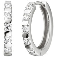 "Jobo\"Creolen 925 Sterling Silber 10 Zirkonia Ohrringe Silbercreolen Silberohrrin"