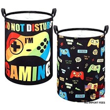 Zhehao 2 Pcs Gamer Laundry Basket Boys Kids Laundry Hamper Gamer Room Classic