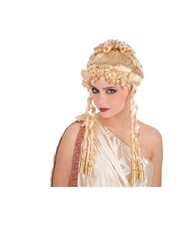 Parrucca Augusta Bionda Riccia - Costume Donna Antica Roma Greca Dea Carnevale