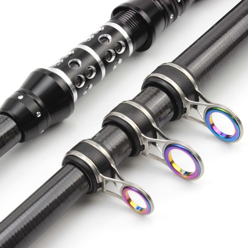 Canna da pesca in fibra di carbonio canna da spinning telescopica canna dura flusso acqua dolce carpa - Foto 36 di 37