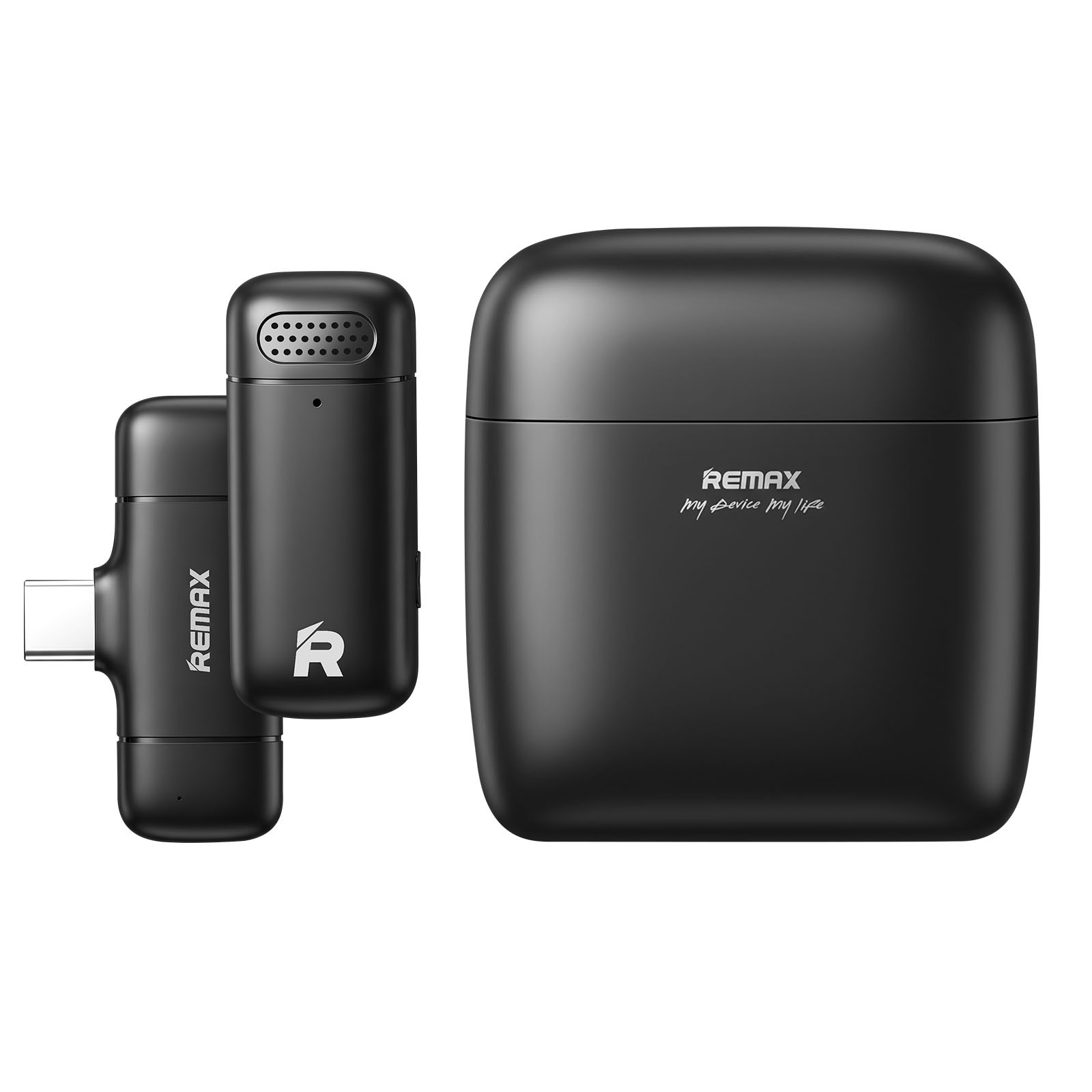 Microphone sans fil USB-C réduction de bruit active et boîtier de charge