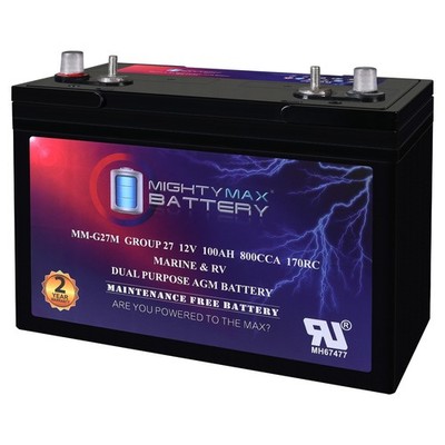 Mighty Max MM-G27M Group Size 27 12V 100Ah Replaces Ingram Mfg. 9-3400PB 77-86