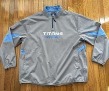 VTG Reebok Tennessee Titans Gray Embroidered Logo Zippered Jacket - Adult 2XL