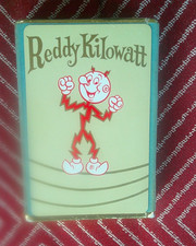 Cartes à jouer vintage Reddy Kilowatt avec boite d'origine années 50 Retro Power Co