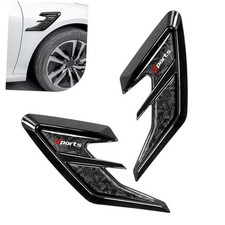 Car Fender Side Vents, Carbon Fiber Texture Sports Style Auto Body 2 PCS Black