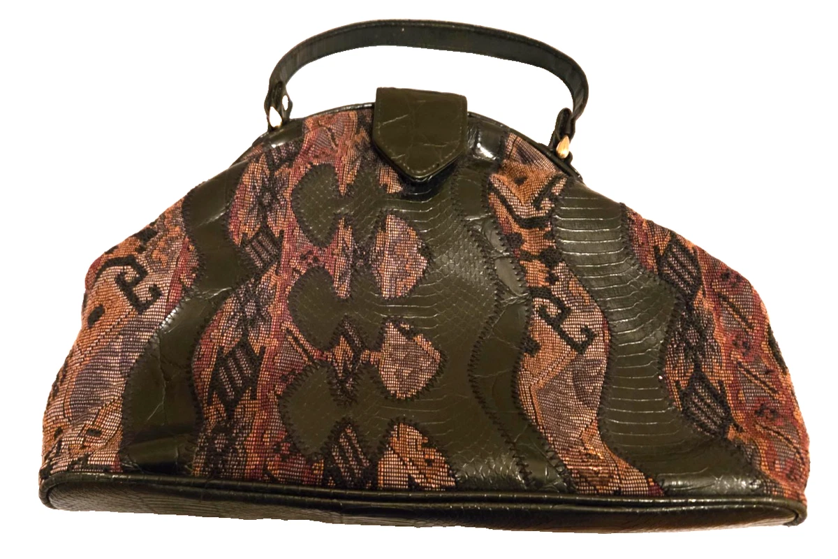 Sylvia Kadzik Backpack Martha\'s Vineyard Drawstring Black Tropical Tapestry Sylvia Bags & Handbags for Women for sale | eBay main image 2