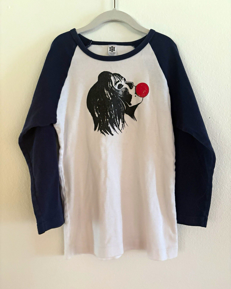 American Apparel Vintage ClassicGirl Raglan Long Sleeve t-shirt White/Blue M