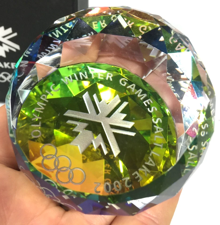 Pisapapeles de cristal olímpico Salt Lake 2002 con caja 1 lb ¿Swarovski? PIEZA GENIAL Foto 3 de 4