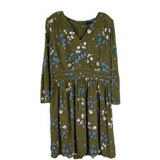 Ann Taylor green pink blue floral cottagecore boho preppy babydoll dress 8