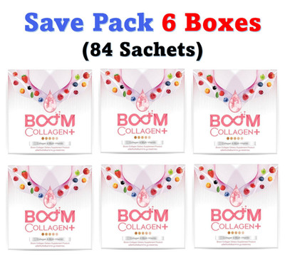 6X BOOM Collagen Tri-Di Peptide Multi-Vitamin Anti-Aging Healthy Skin (84Sachet)