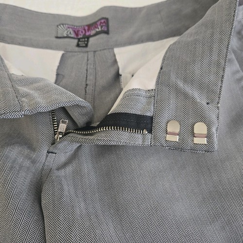 Volcom Gals Chino Shorts Grey Herringbone Adjustable Waist Raw Hem 5 Pocket Size - Picture 4 of 15