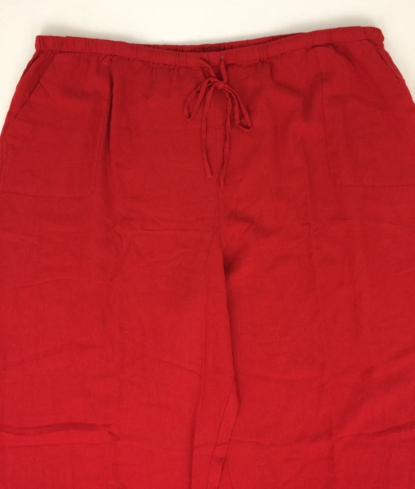 Nobody's Child Women's Shona Trousers Size 24 Red Linen Blend Pockets New F1 - Image 2 of 4