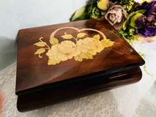 Vintage Sorrento Italy Ercolano Music Jewelry Box "Feelings" Heart Roses 🌹5.75”