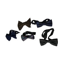 Set Of 5 Vintage Assorted Bow Ties Multiple Colors 1 Clip On 4 Adjustable
