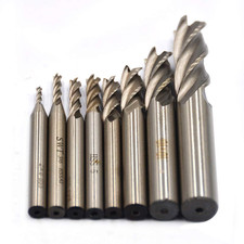 8Pcs End Mill Bits HSS CNC End Mill Cutter Drill Bits for Wood, Aluminum, Steel,
