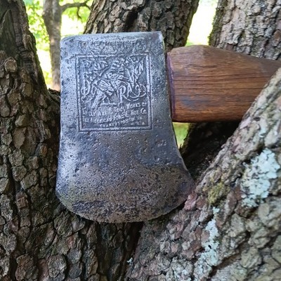 Vintage Black Raven Single Bit Axe An Handle